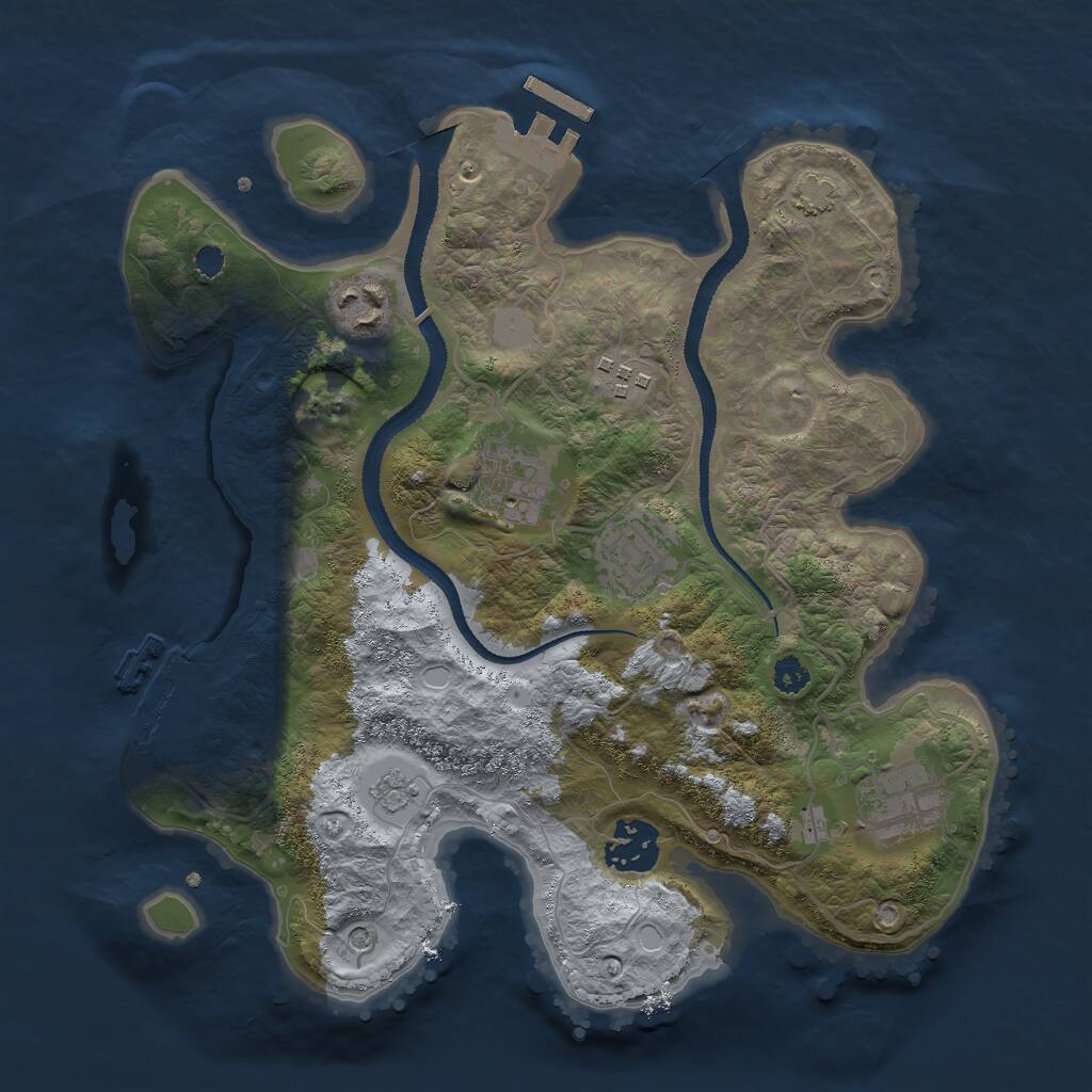 Rust Map: Procedural Map, Size: 3000, Seed: 1564849, 12 Monuments