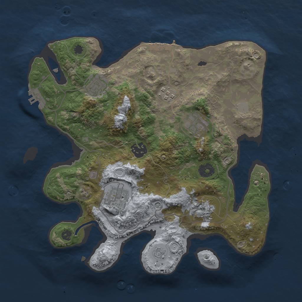 Rust Map: Procedural Map, Size: 3000, Seed: 2007964499, 13 Monuments