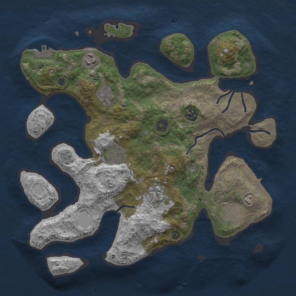 Rust Map: Procedural Map, Size: 3490, Seed: 6942069, 15 Monuments