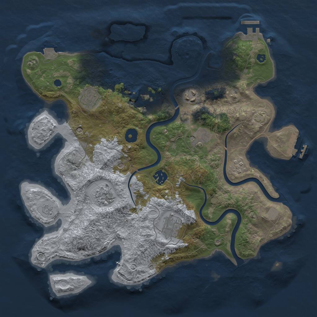 Rust Map: Procedural Map, Size: 3490, Seed: 6942069, 14 Monuments