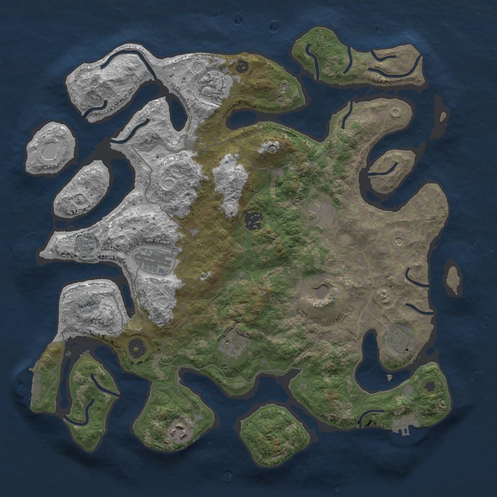 Rust Map: Procedural Map, Size: 4000, Seed: 17842713, 17 Monuments