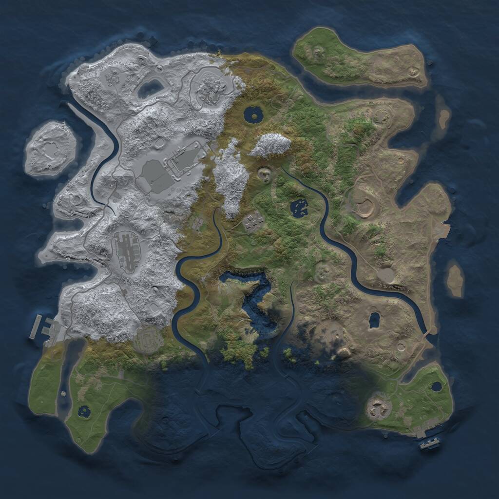 Rust Map: Procedural Map, Size: 4000, Seed: 17842713, 15 Monuments