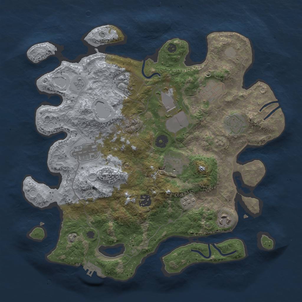 Rust Map: Procedural Map, Size: 3500, Seed: 1563898718, 15 Monuments