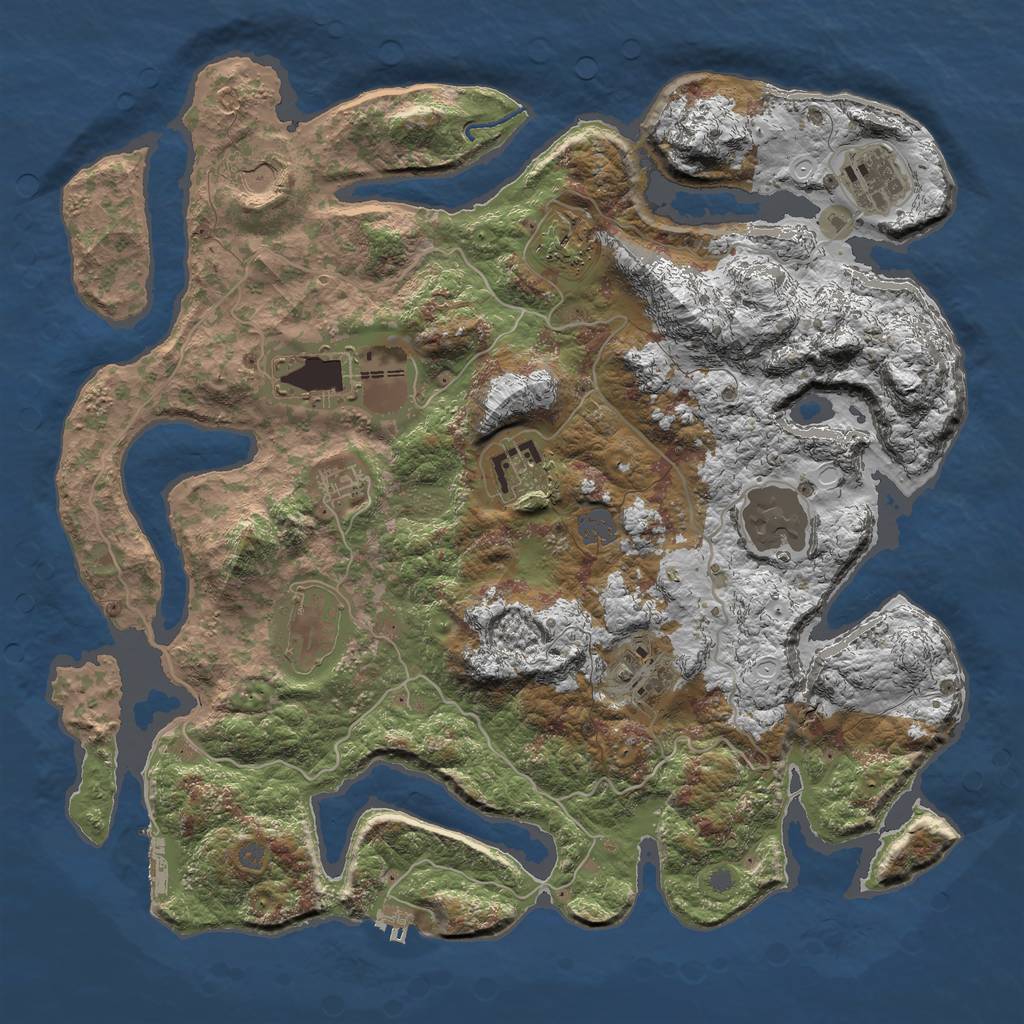 Rust Map: Procedural Map, Size: 4000, Seed: 56097893, 16 Monuments