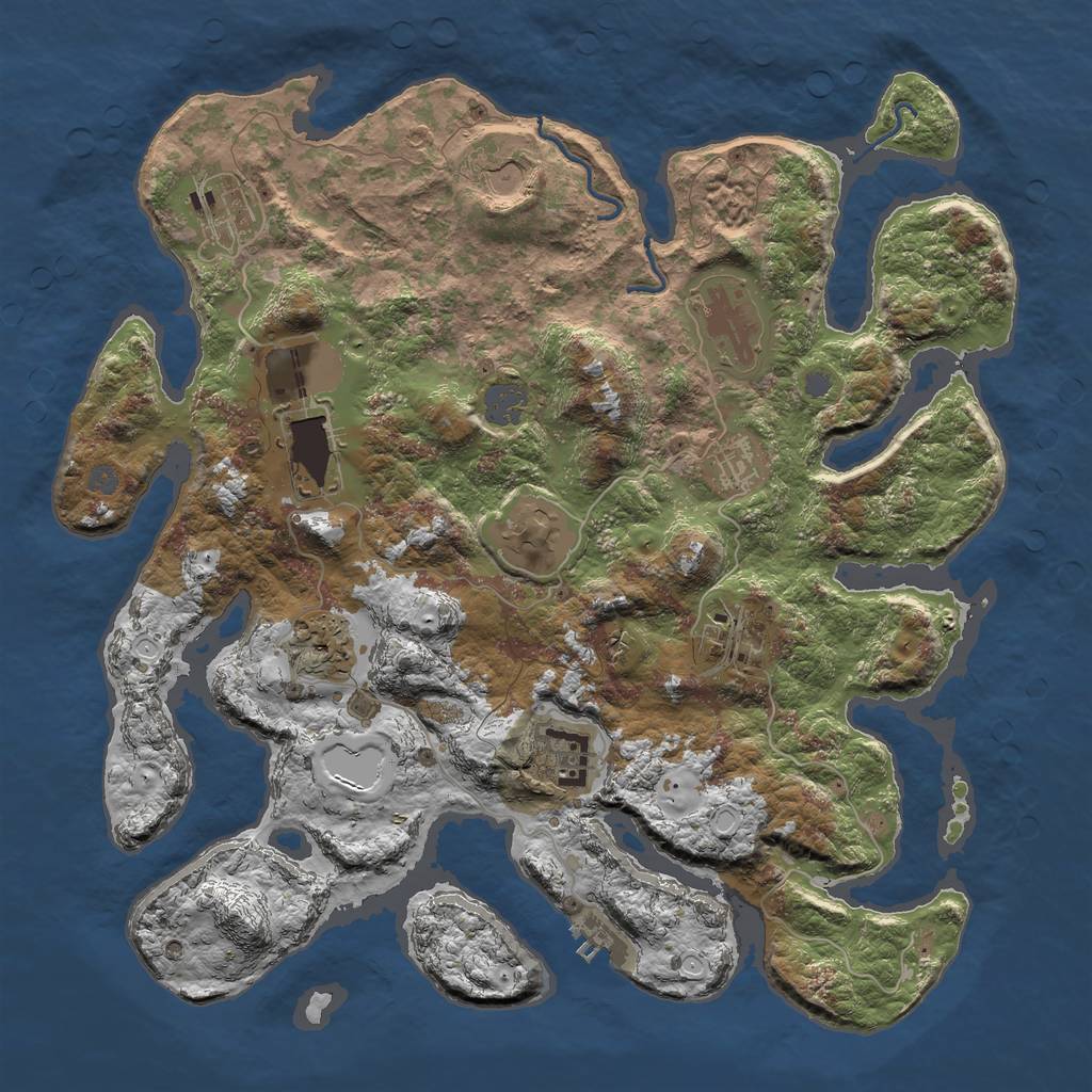 Rust Map: Procedural Map, Size: 3750, Seed: 938453, 15 Monuments