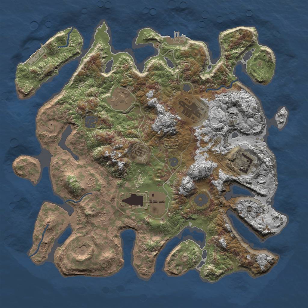 Rust Map: Procedural Map, Size: 3500, Seed: 88599866, 13 Monuments