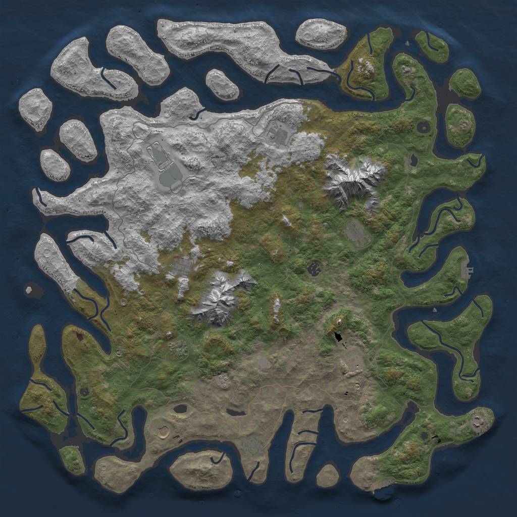 Rust Map: Procedural Map, Size: 6000, Seed: 871998, 19 Monuments