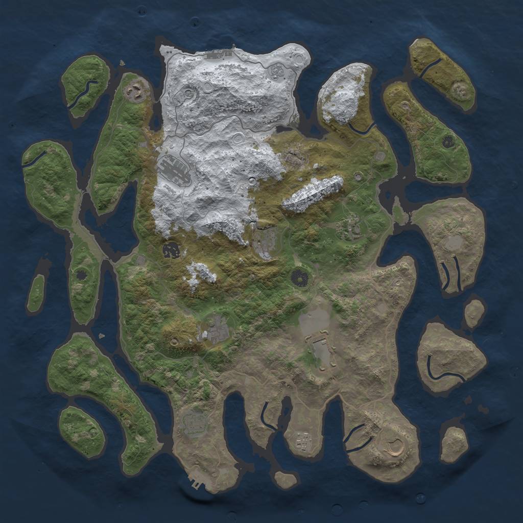 Rust Map: Procedural Map, Size: 4500, Seed: 2938, 19 Monuments