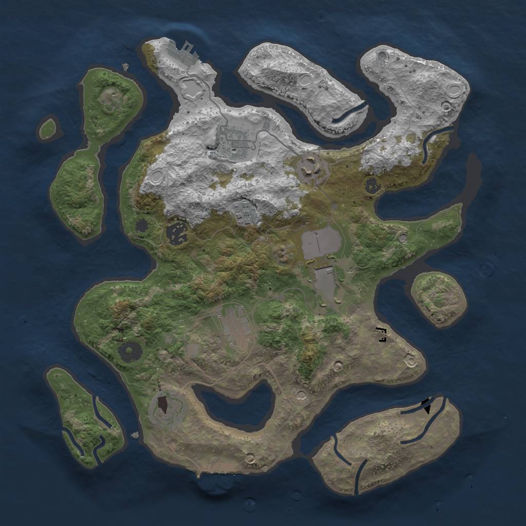 Rust Map: Procedural Map, Size: 3500, Seed: 123567, 15 Monuments