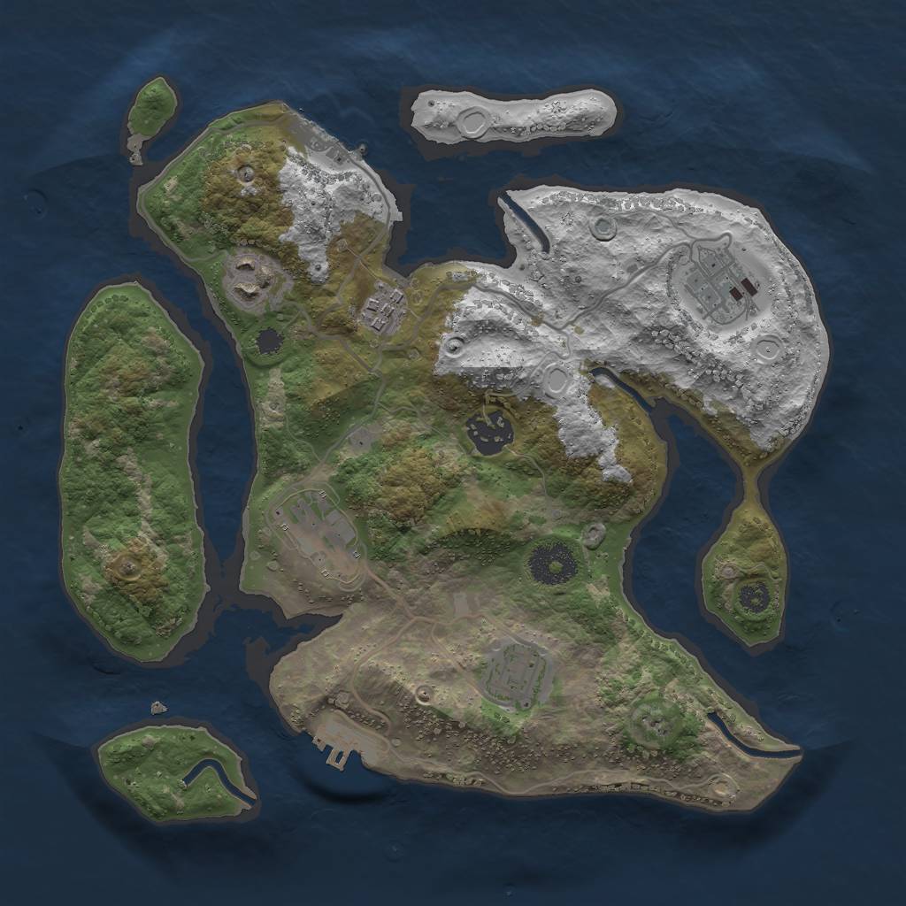 Rust Map: Procedural Map, Size: 3000, Seed: 5253, 13 Monuments