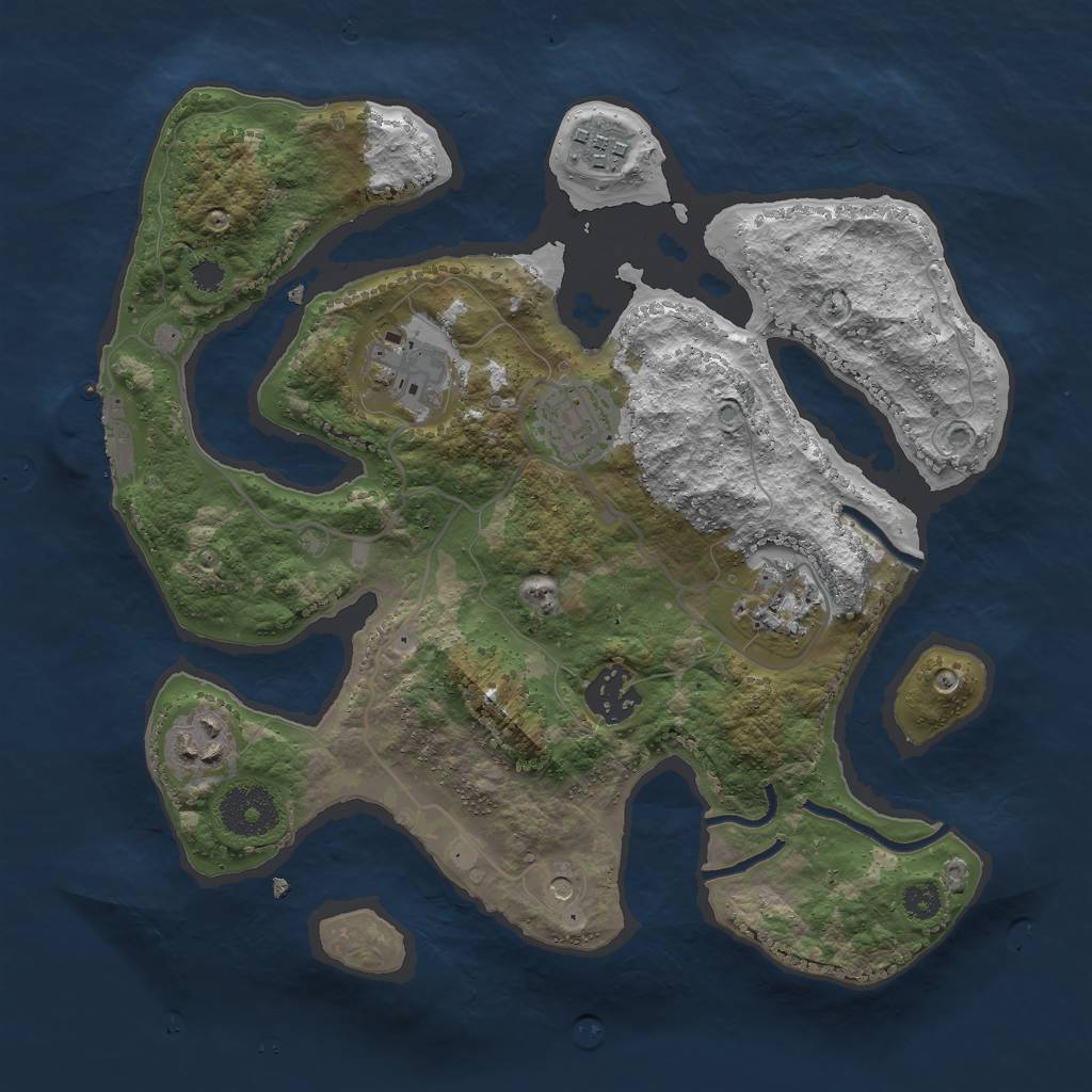 Rust Map: Procedural Map, Size: 3000, Seed: 652678807, 10 Monuments