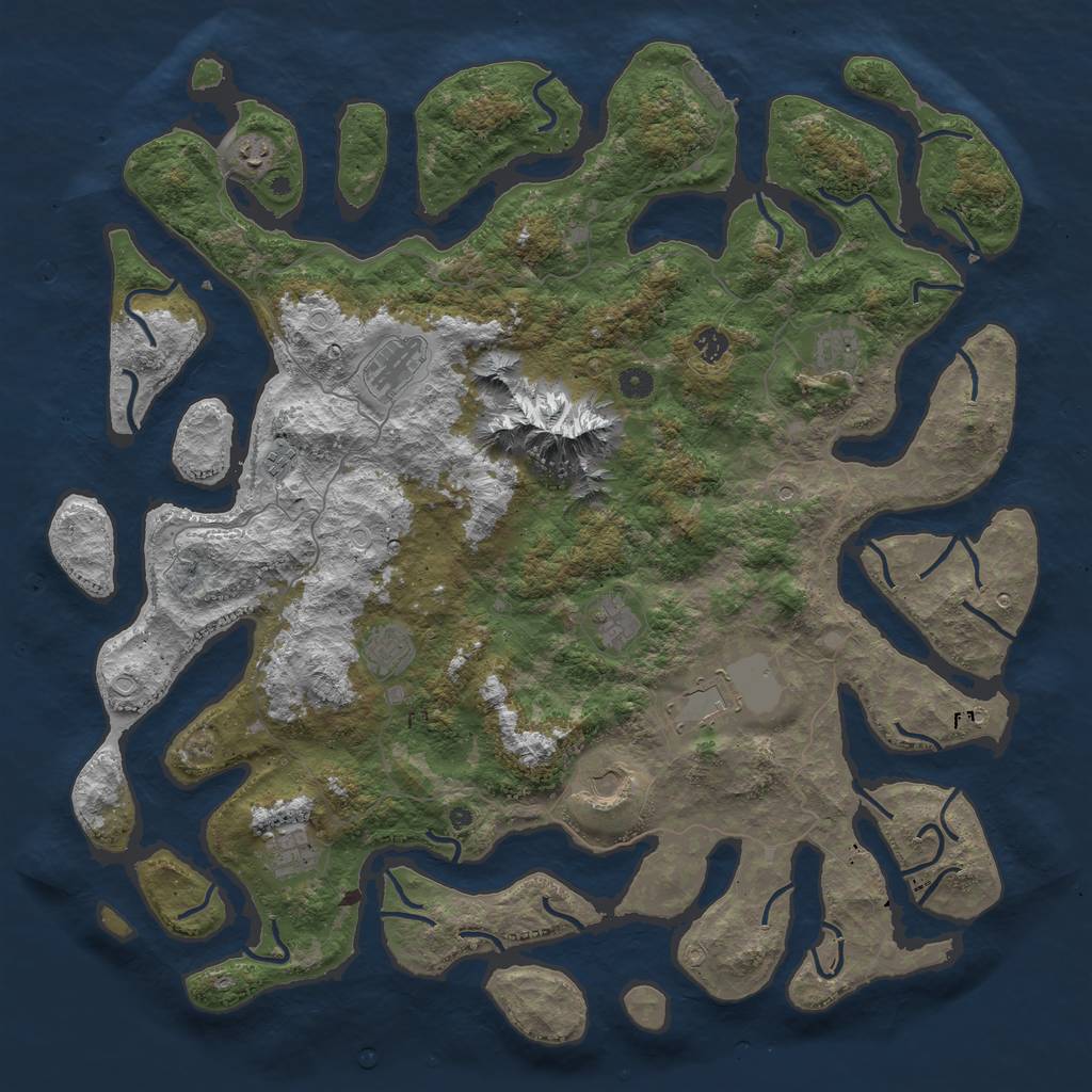 Rust Map: Procedural Map, Size: 5000, Seed: 146541354, 17 Monuments