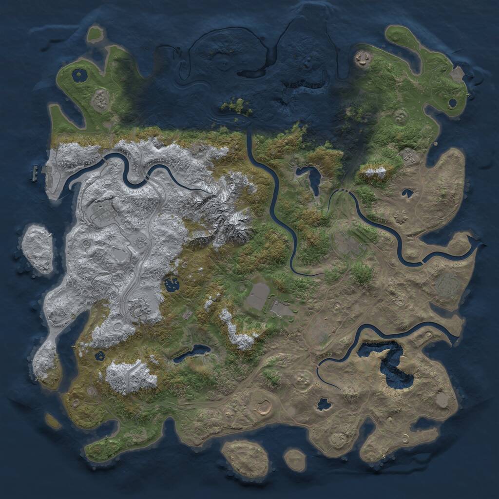 Rust Map: Procedural Map, Size: 5000, Seed: 146541354, 16 Monuments