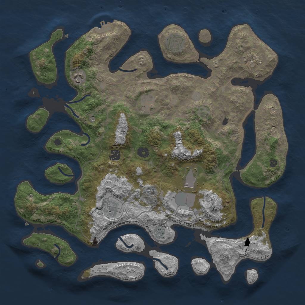 Rust Map: Procedural Map, Size: 4000, Seed: 3447567, 15 Monuments