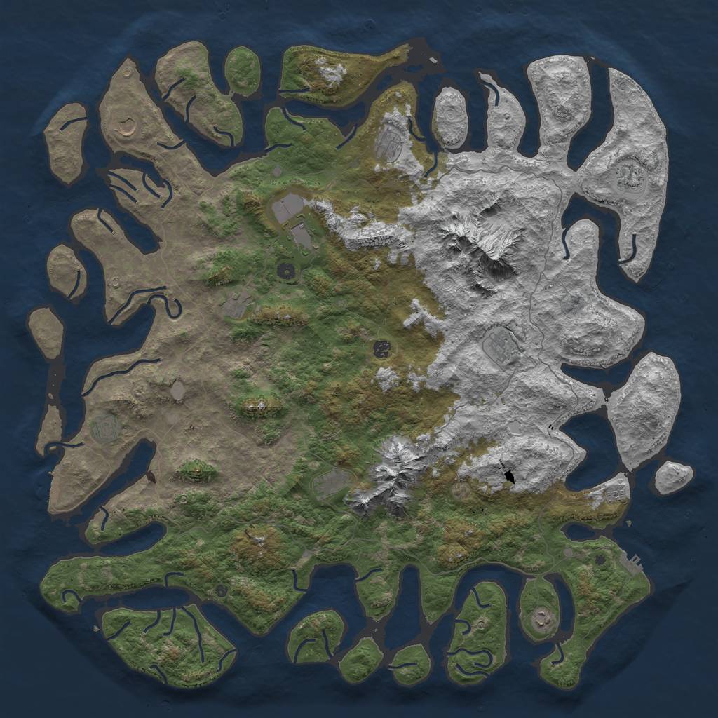 Rust Map: Procedural Map, Size: 6000, Seed: 426913, 19 Monuments