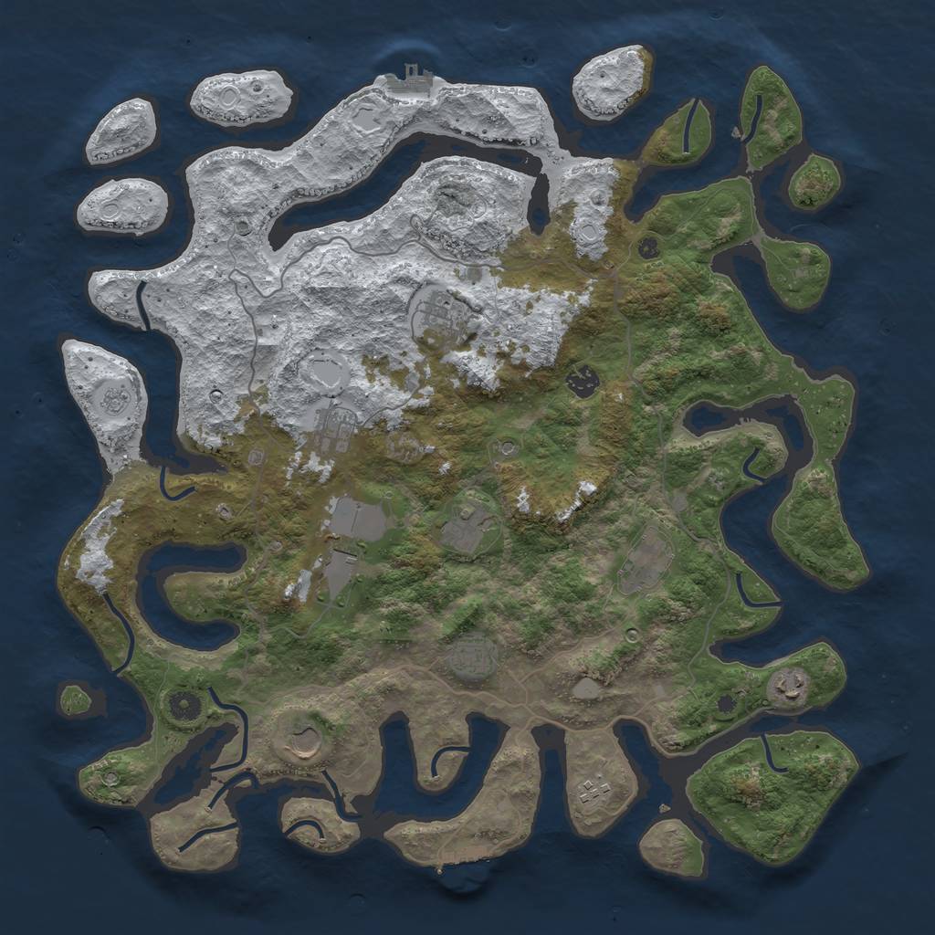 Rust Map: Procedural Map, Size: 4498, Seed: 217750291, 19 Monuments