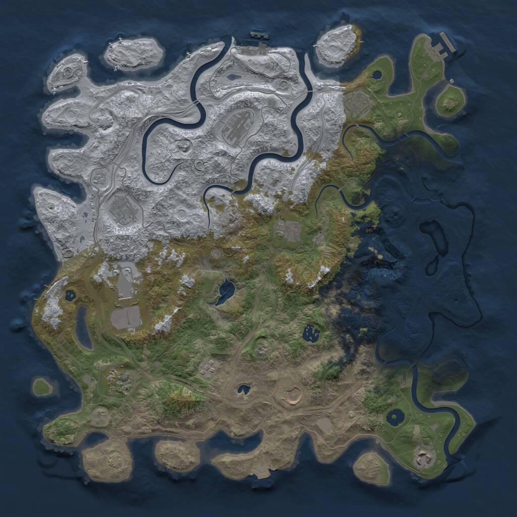 Rust Map: Procedural Map, Size: 4498, Seed: 217750291, 16 Monuments
