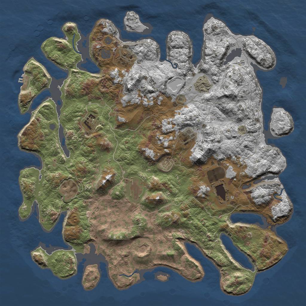 Rust Map: Procedural Map, Size: 4500, Seed: 181115, 15 Monuments