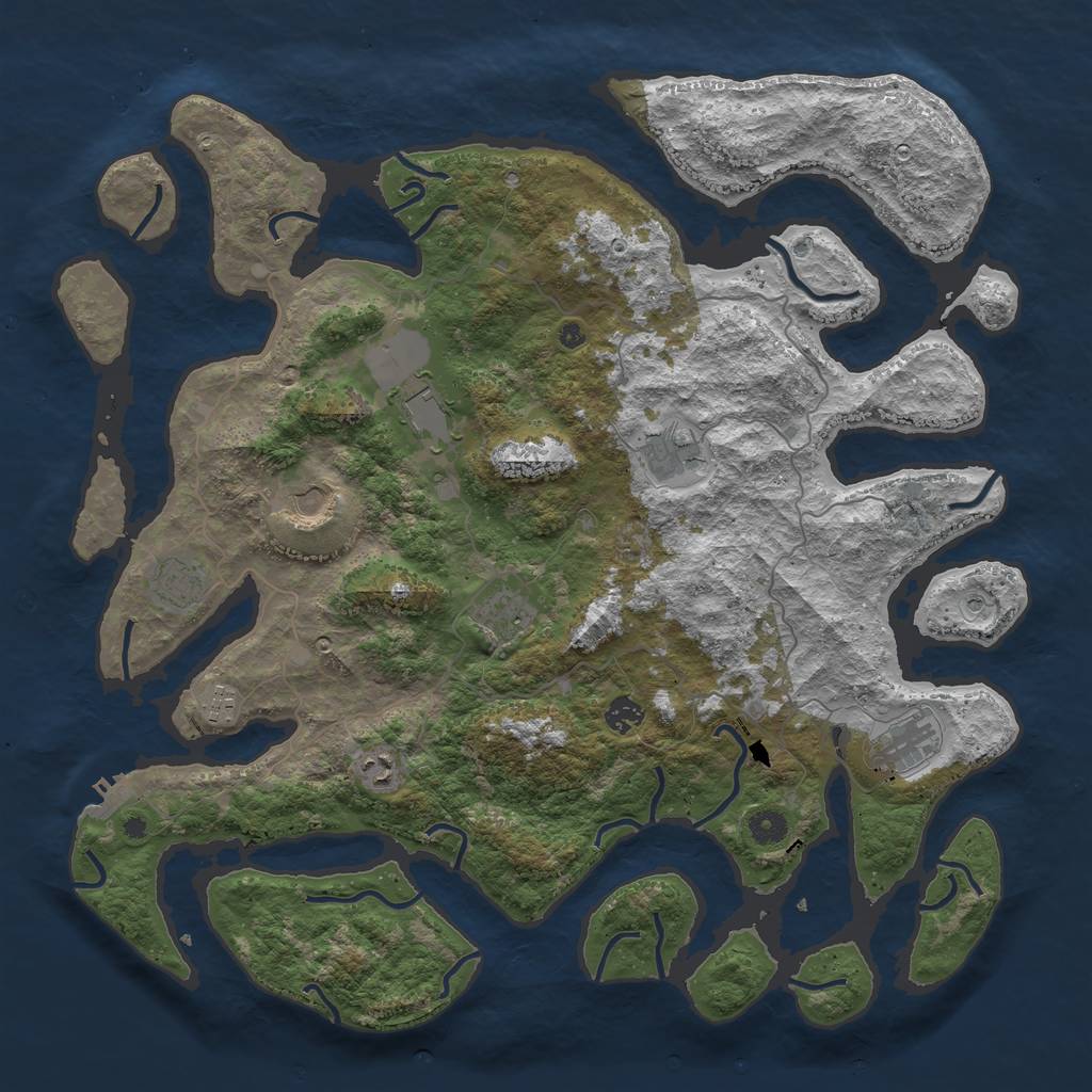 Rust Map: Procedural Map, Size: 4500, Seed: 426913, 13 Monuments