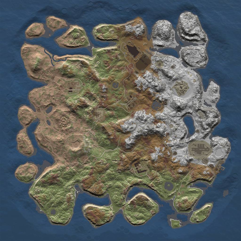 Rust Map: Procedural Map, Size: 4000, Seed: 2068999388, 14 Monuments