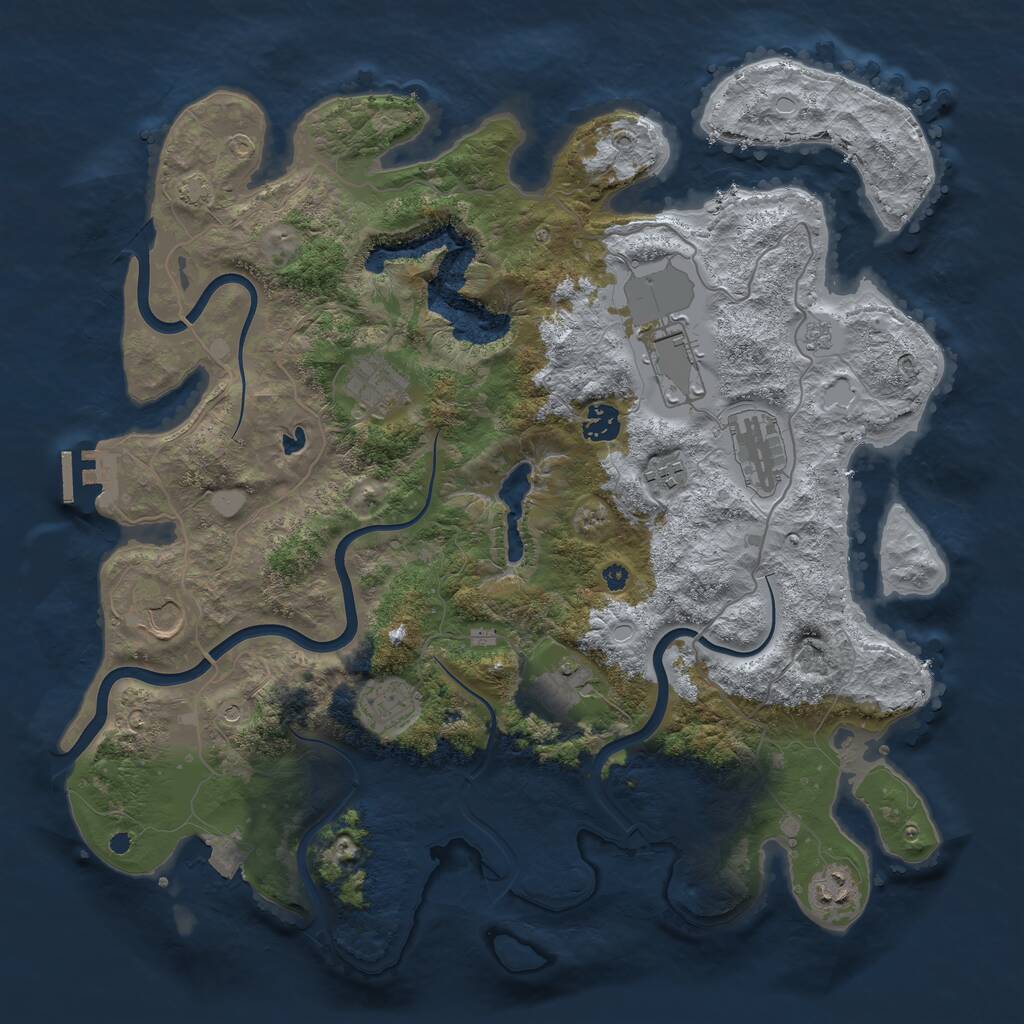 Rust Map: Procedural Map, Size: 4000, Seed: 2068999388, 14 Monuments
