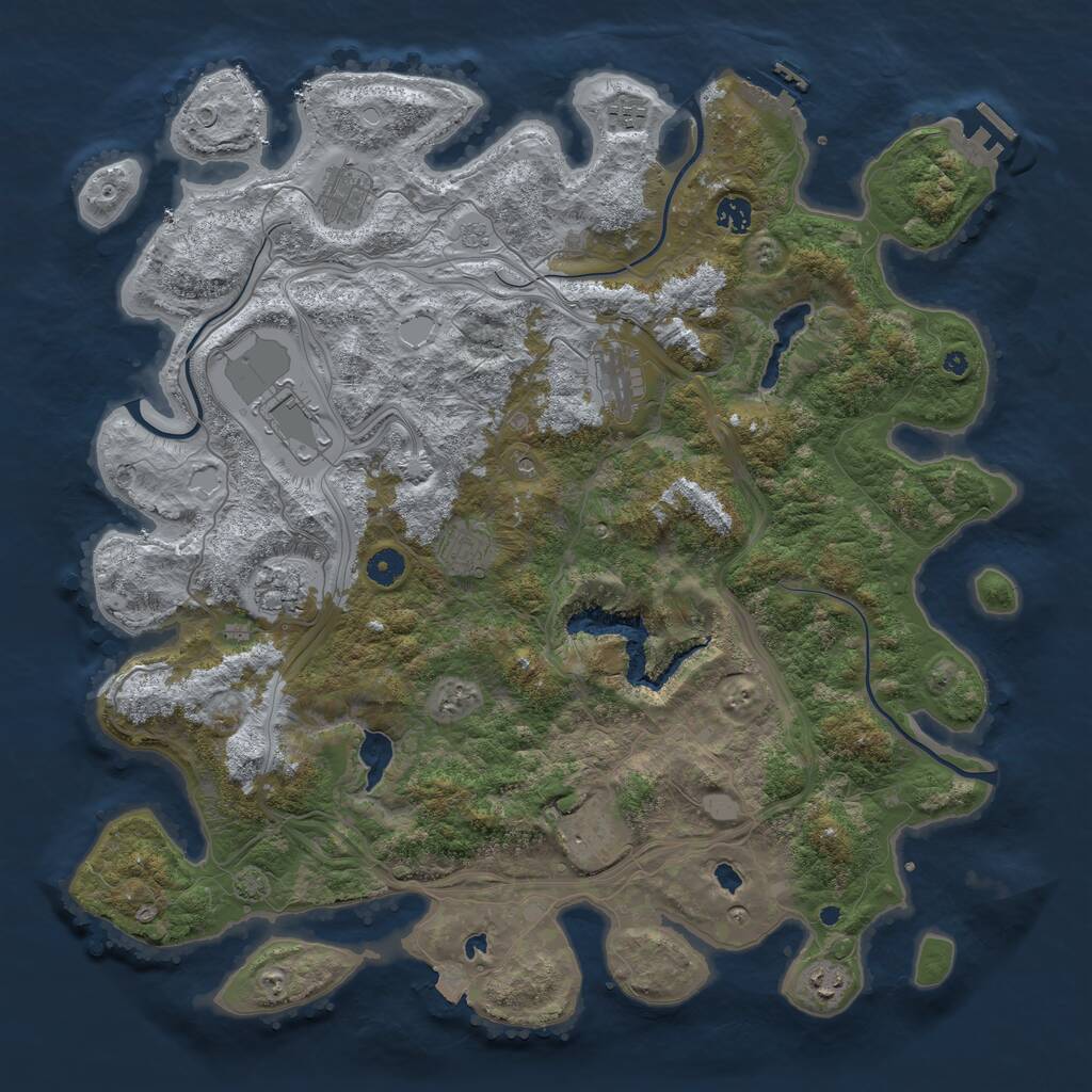 Rust Map: Procedural Map, Size: 4500, Seed: 7193722, 15 Monuments