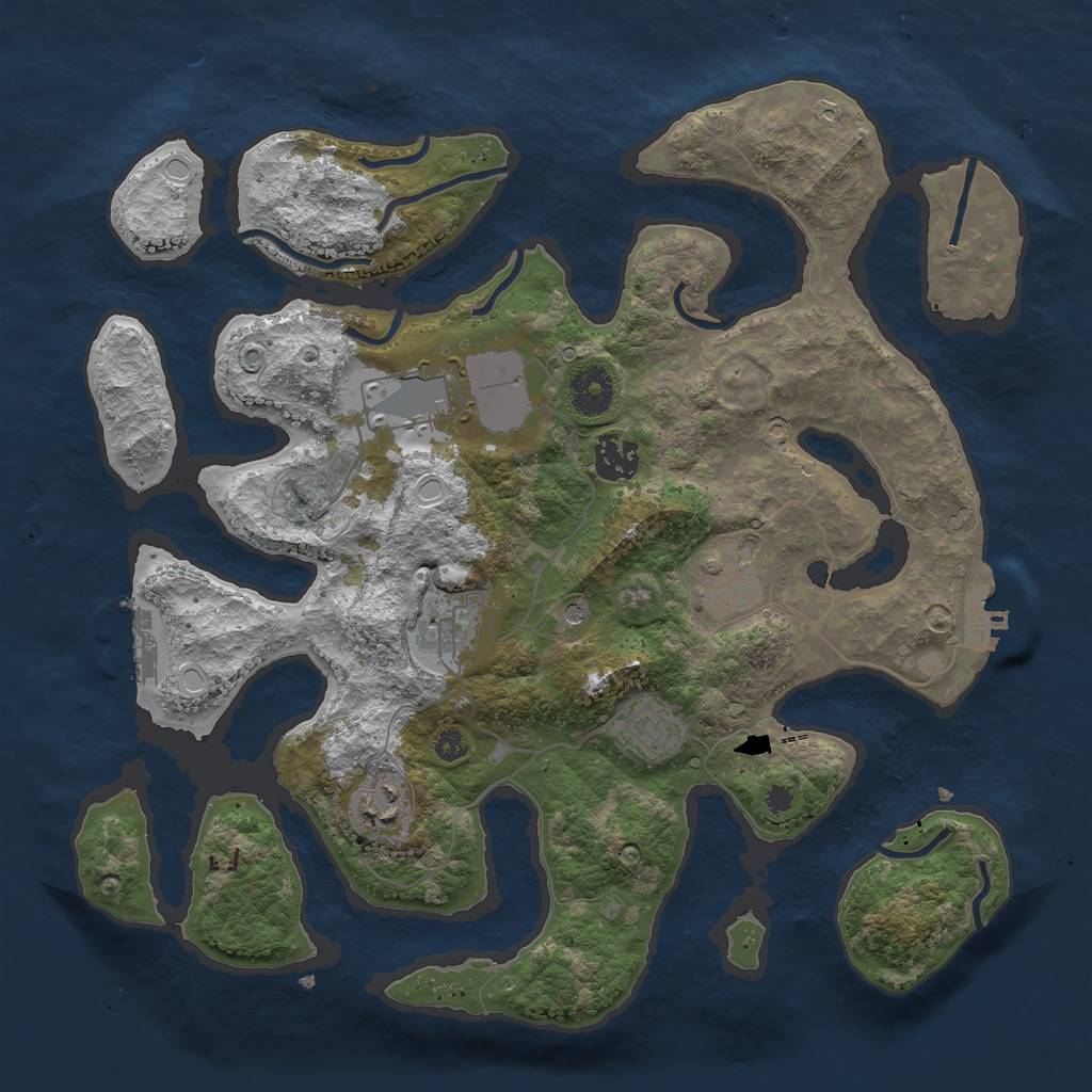 Rust Map: Procedural Map, Size: 3500, Seed: 1528200301, 17 Monuments