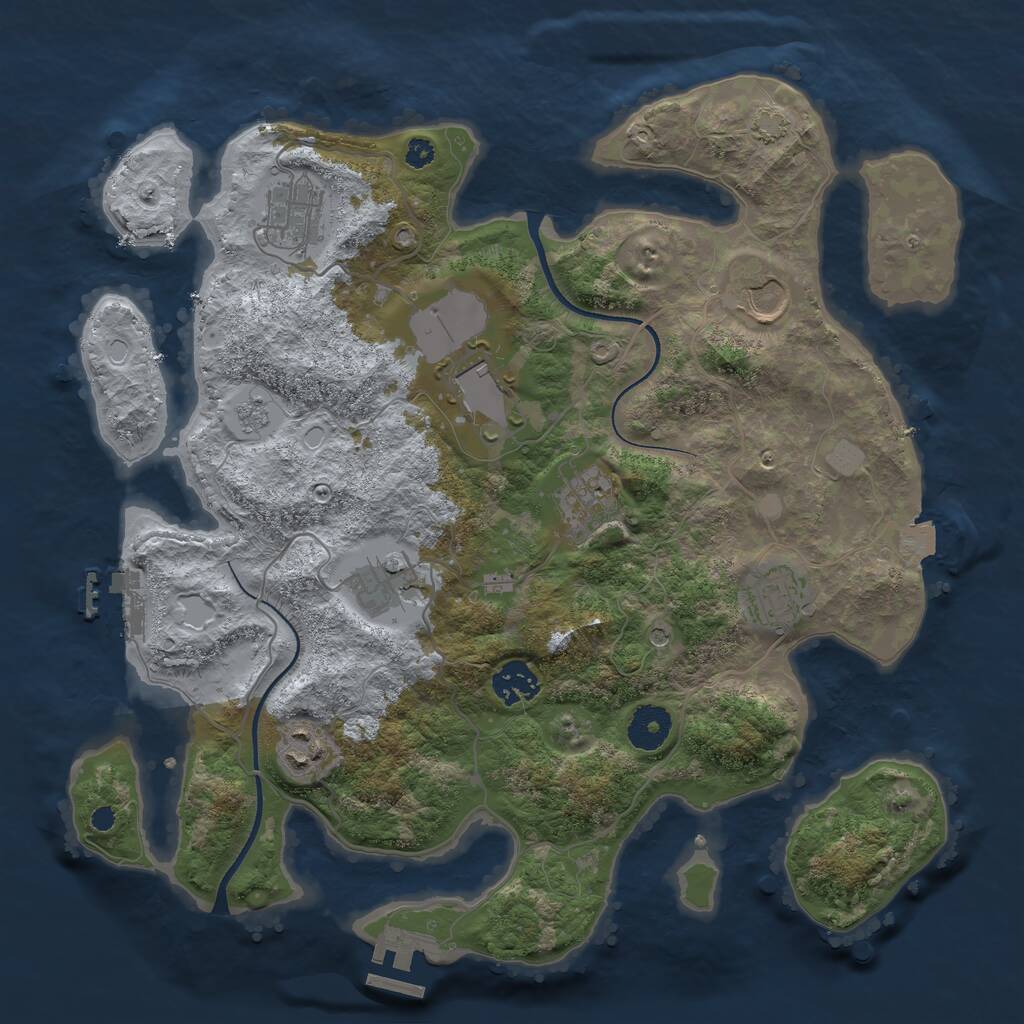 Rust Map: Procedural Map, Size: 3500, Seed: 1528200301, 14 Monuments