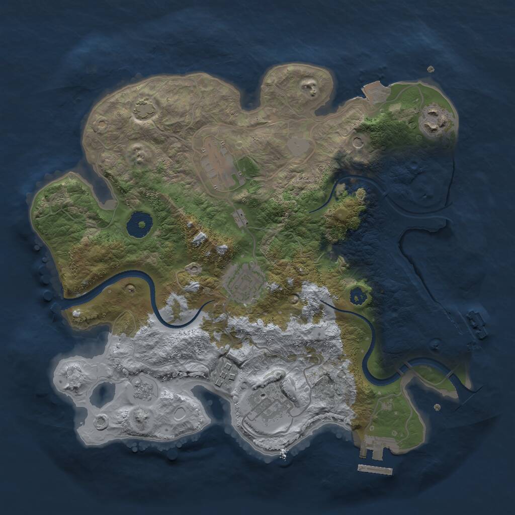 Rust Map: Procedural Map, Size: 3000, Seed: 1642400058, 11 Monuments