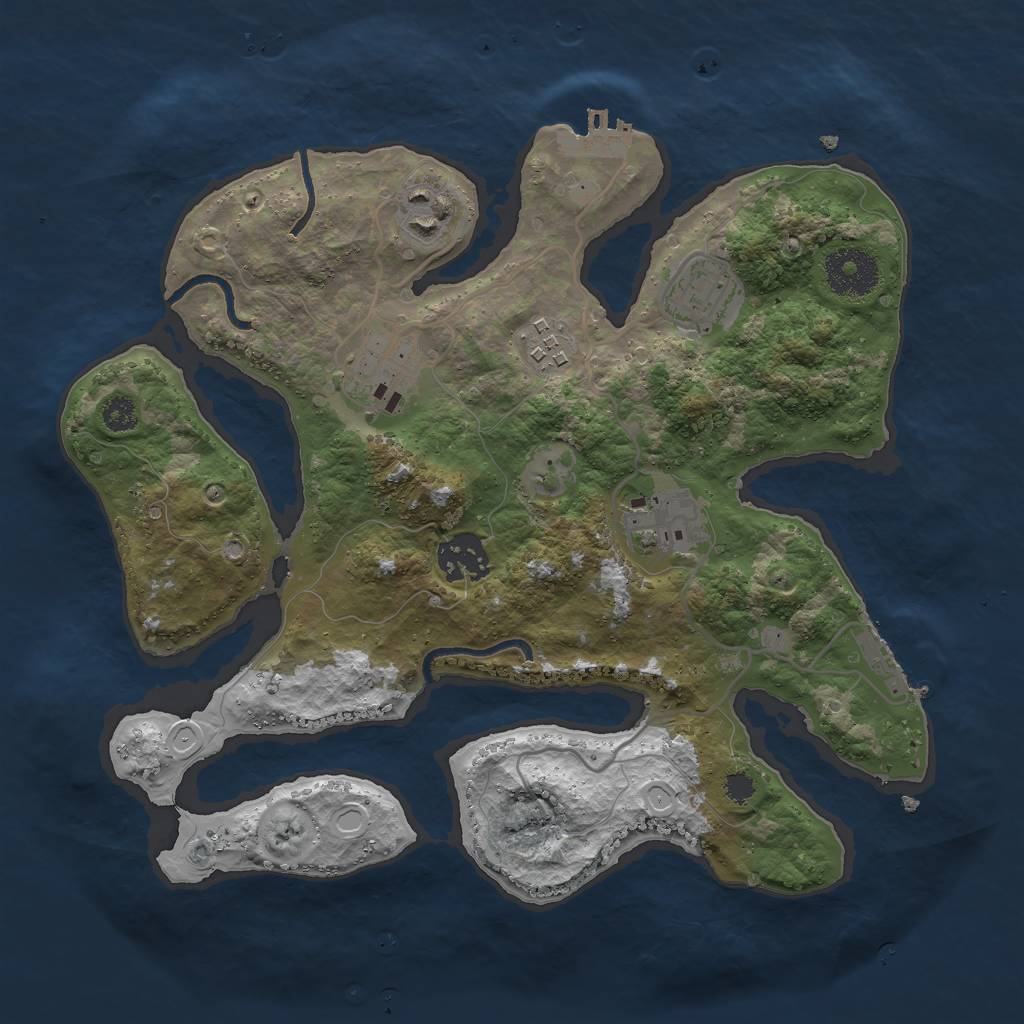 Rust Map: Procedural Map, Size: 3000, Seed: 1642400058, 16 Monuments