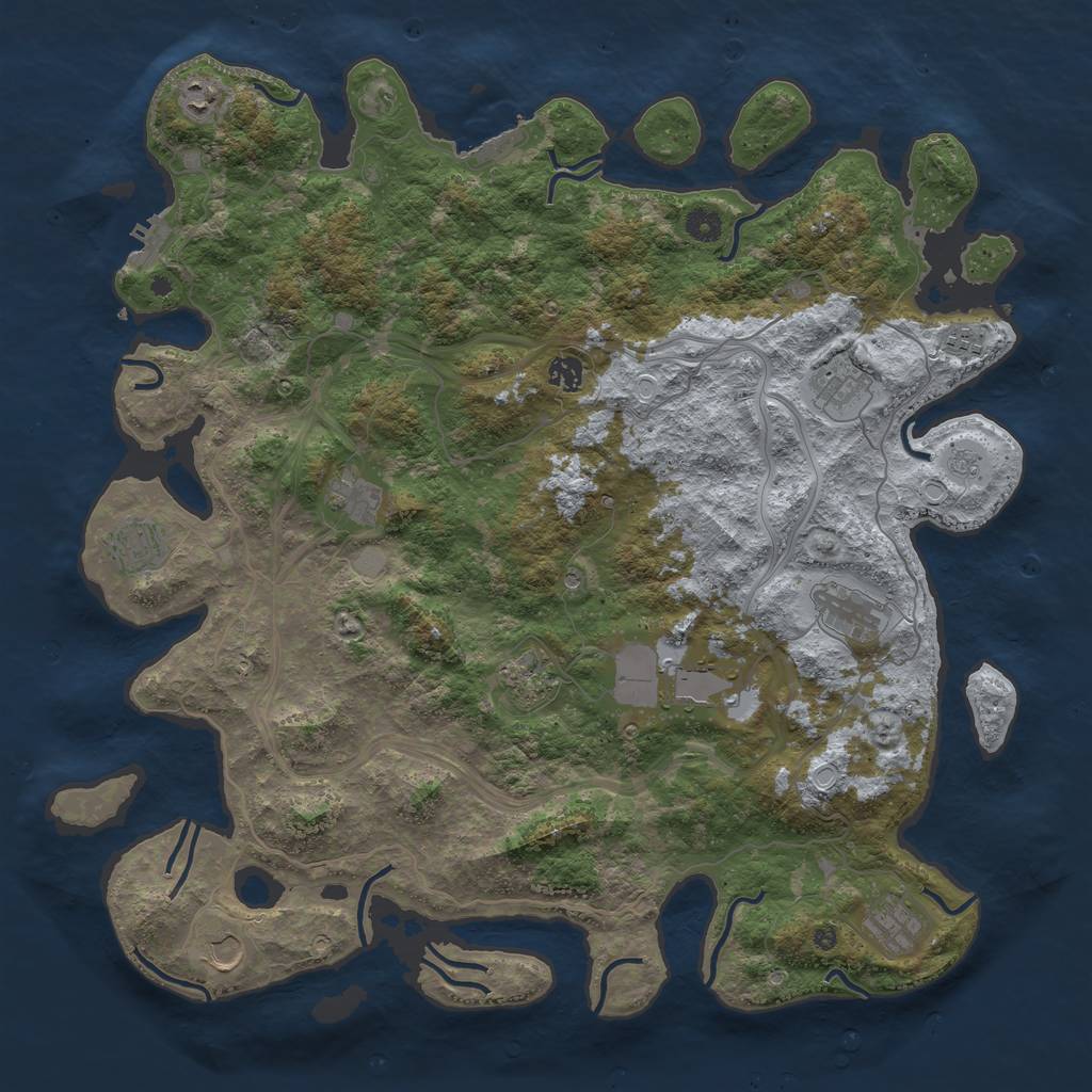 Rust Map: Procedural Map, Size: 4567, Seed: 1337, 18 Monuments