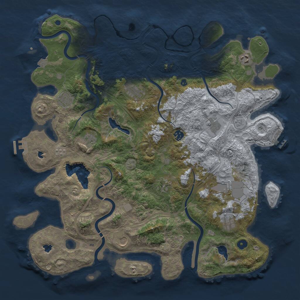 Rust Map: Procedural Map, Size: 4567, Seed: 1337, 17 Monuments