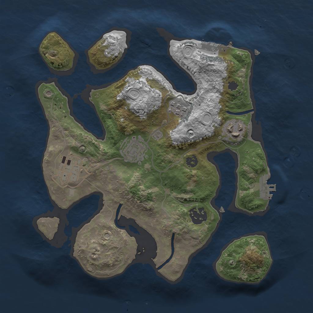 Rust Map: Procedural Map, Size: 2700, Seed: 676767, 12 Monuments