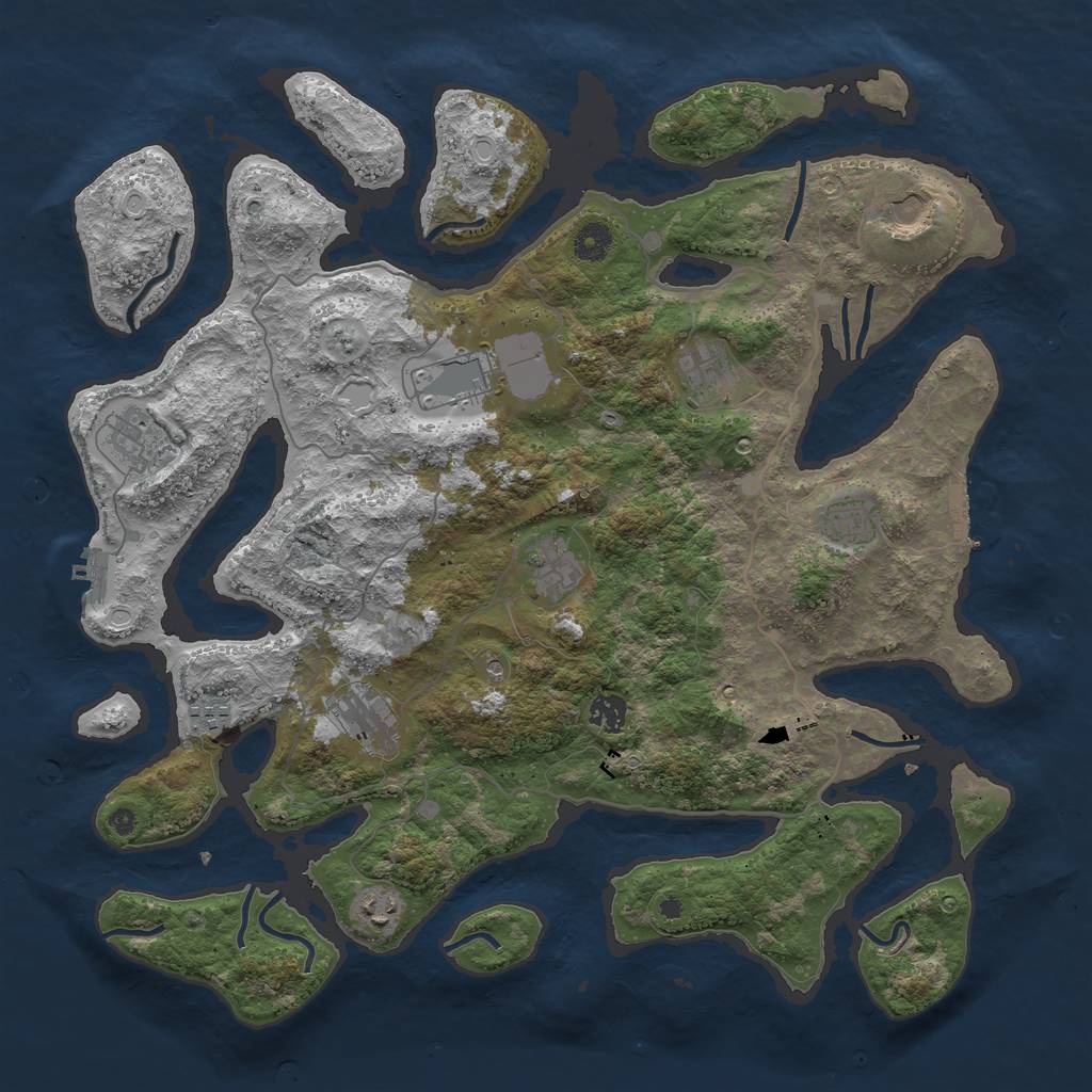 Rust Map: Procedural Map, Size: 4250, Seed: 28689, 18 Monuments