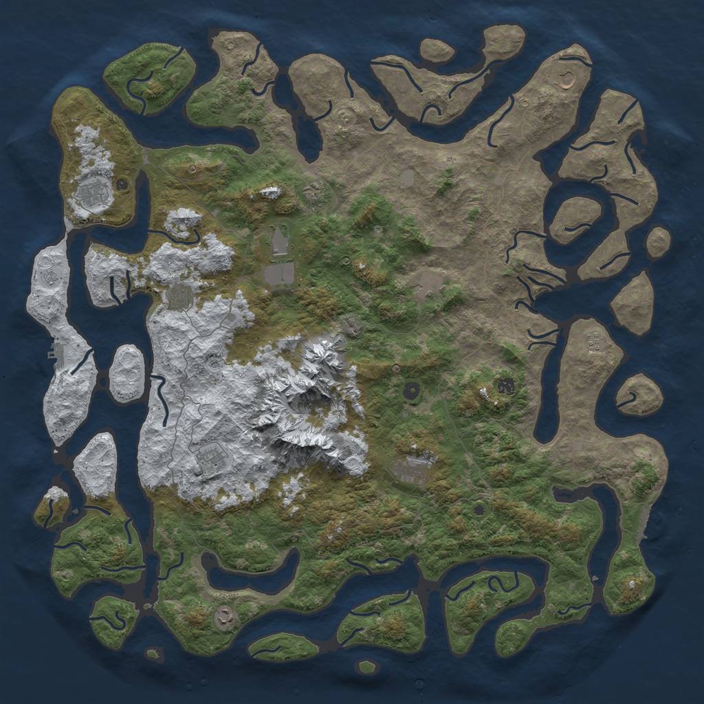 Rust Map: Procedural Map, Size: 6000, Seed: 1434397831, 20 Monuments