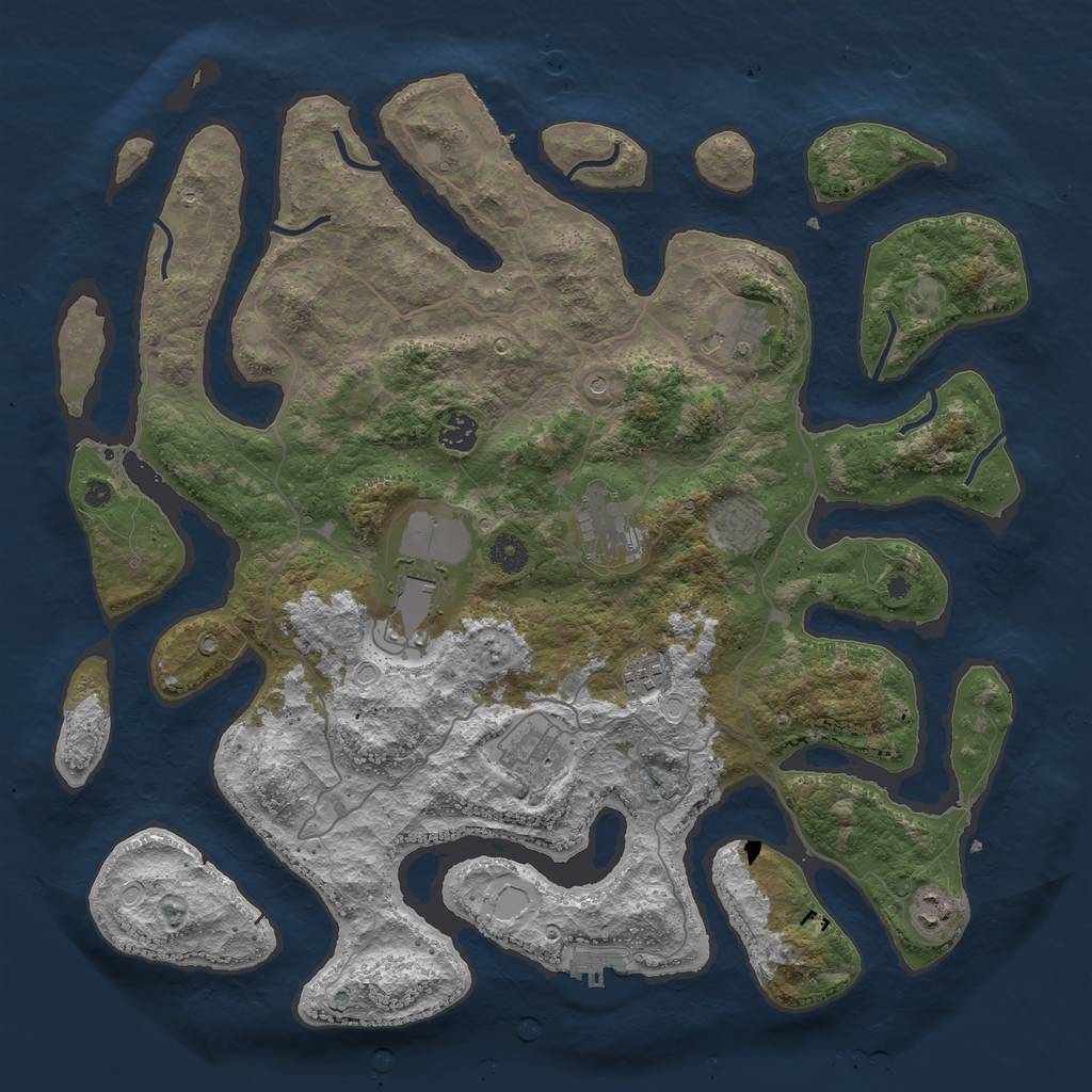 Rust Map: Procedural Map, Size: 4250, Seed: 23390, 19 Monuments