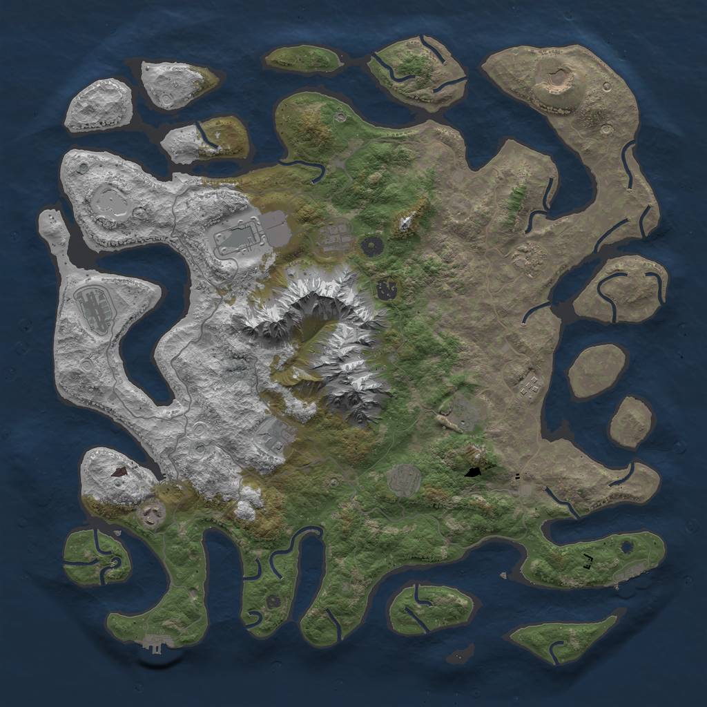 Rust Map: Procedural Map, Size: 5000, Seed: 7728288, 19 Monuments