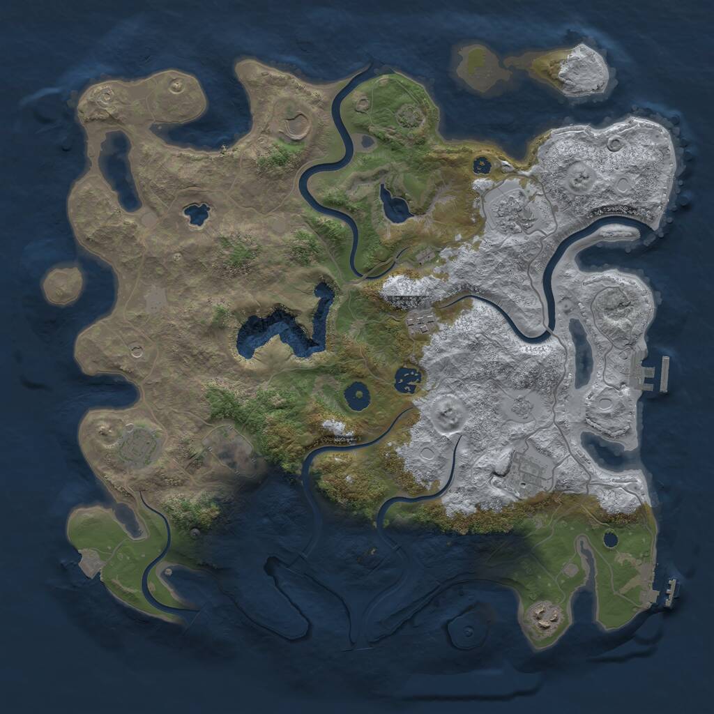 Rust Map: Procedural Map, Size: 4000, Seed: 1962731769, 14 Monuments