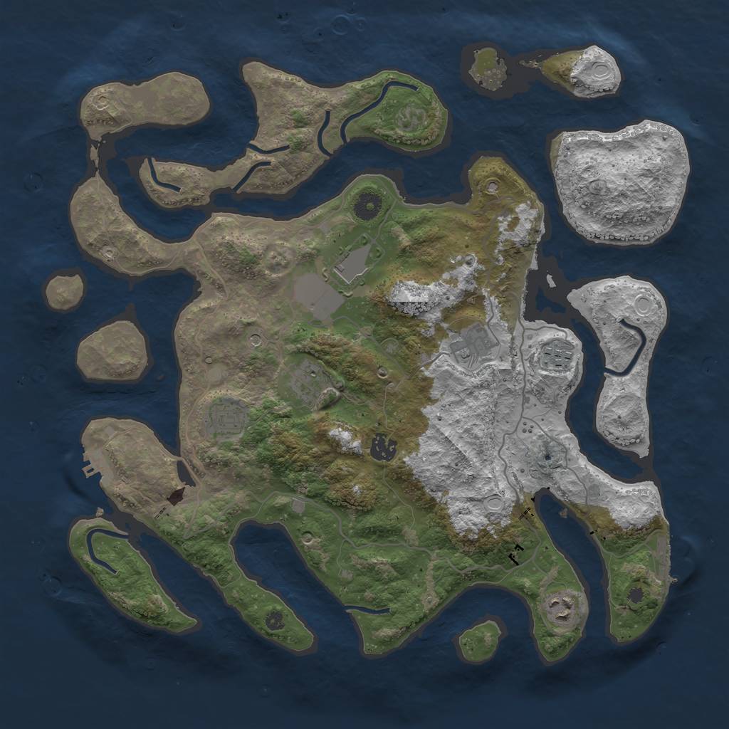 Rust Map: Procedural Map, Size: 4000, Seed: 1962731769, 15 Monuments