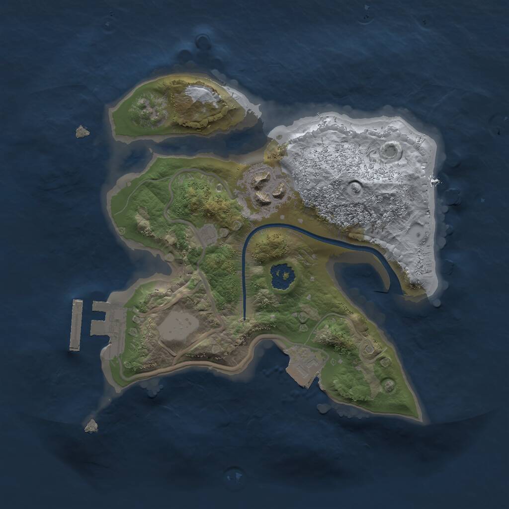 Rust Map: Procedural Map, Size: 2000, Seed: 1733146672, 3 Monuments