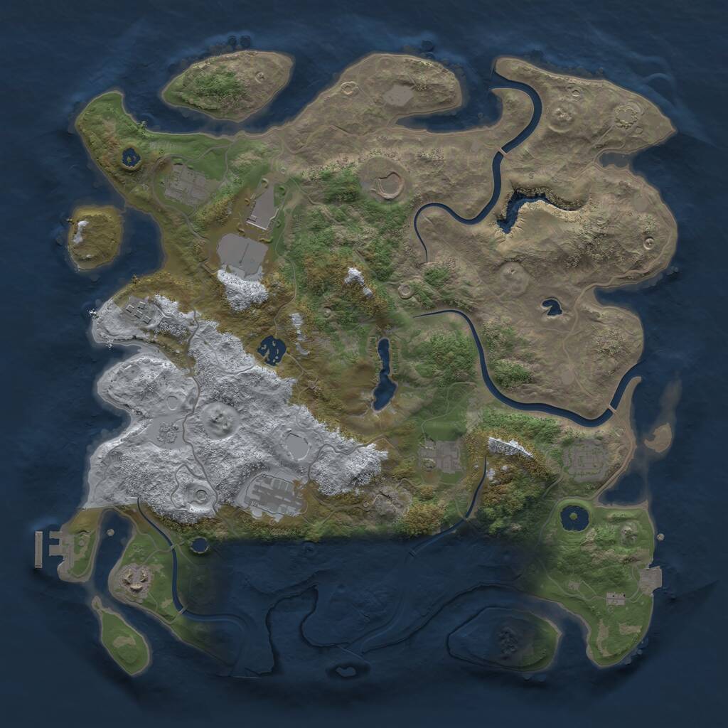 Rust Map: Procedural Map, Size: 4000, Seed: 8486, 14 Monuments