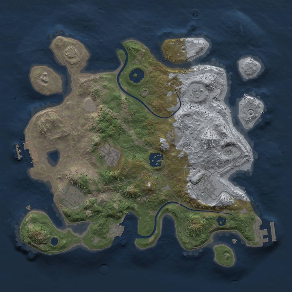 Rust Map: Procedural Map, Size: 3000, Seed: 29151660, 10 Monuments