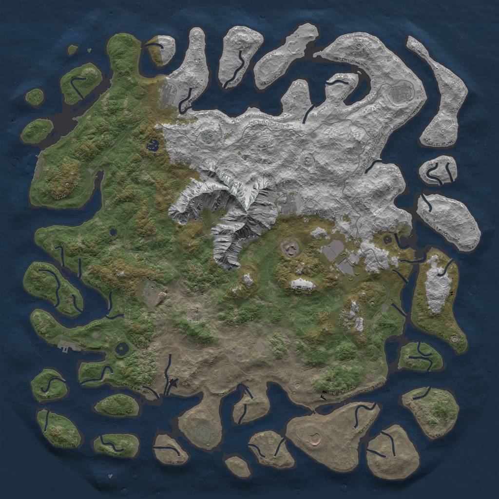 Rust Map: Procedural Map, Size: 6000, Seed: 1749121202, 19 Monuments