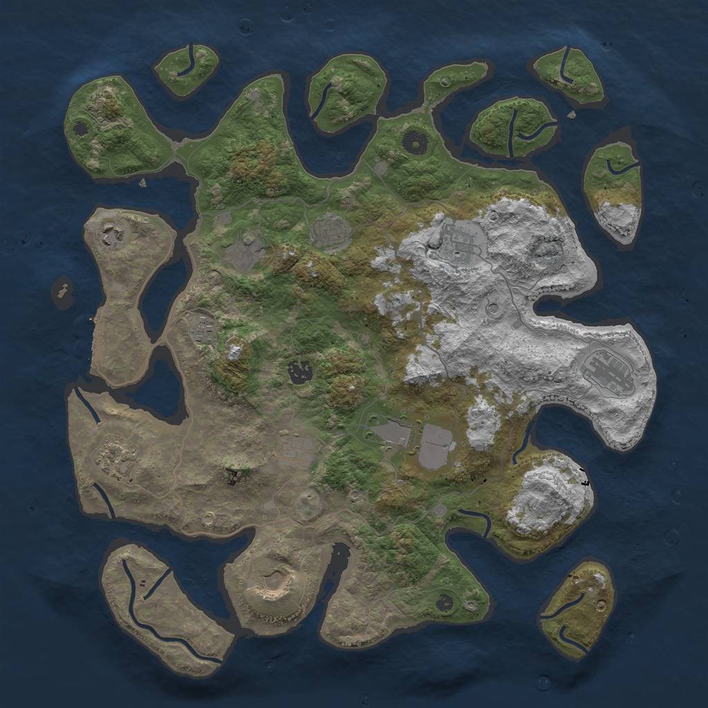 Rust Map: Procedural Map, Size: 4250, Seed: 586, 15 Monuments