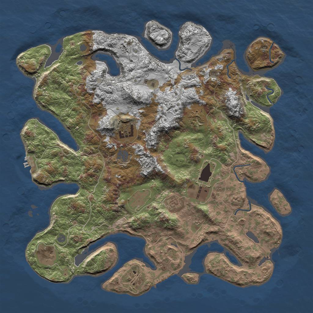 Rust Map: Procedural Map, Size: 4000, Seed: 1796087494, 14 Monuments