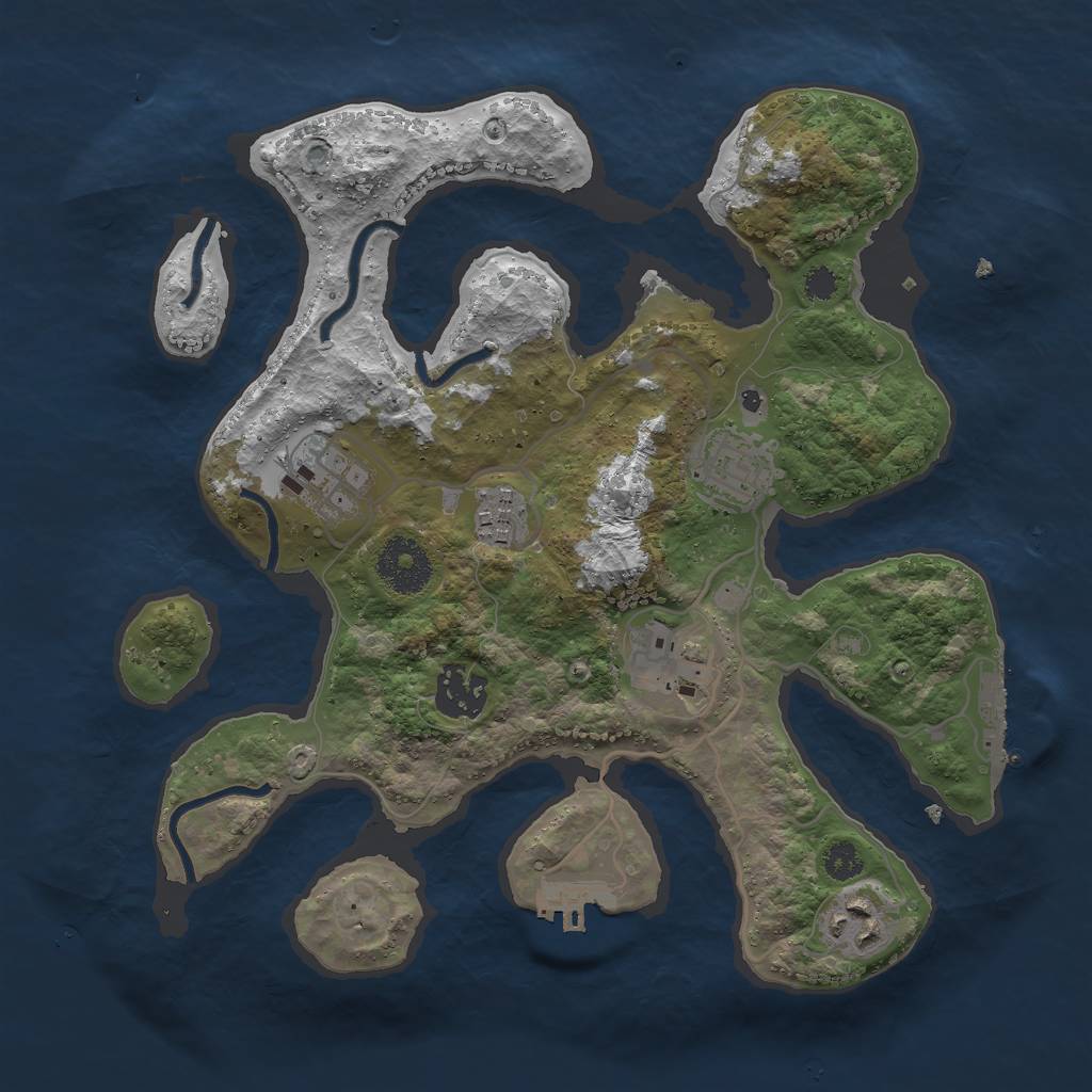 Rust Map: Procedural Map, Size: 3001, Seed: 2345, 10 Monuments