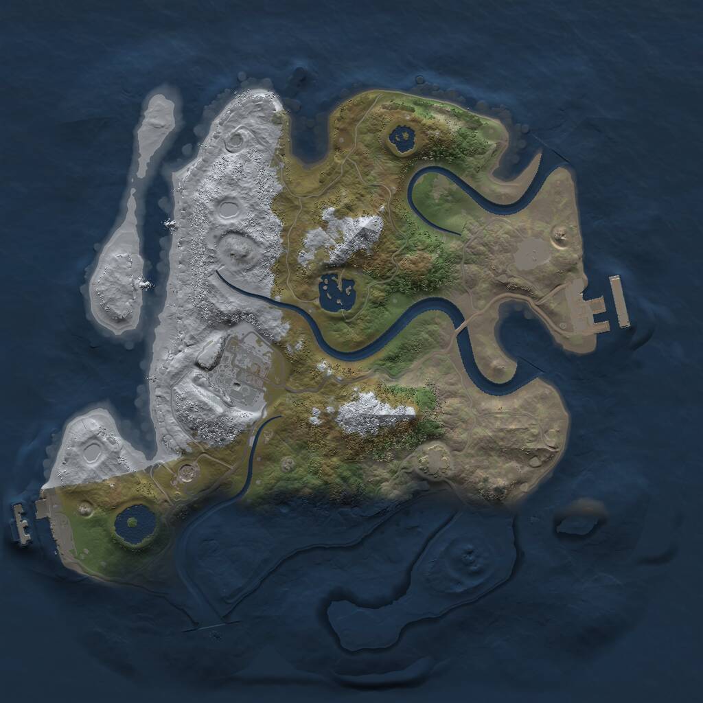 Rust Map: Procedural Map, Size: 2700, Seed: 3016, 7 Monuments