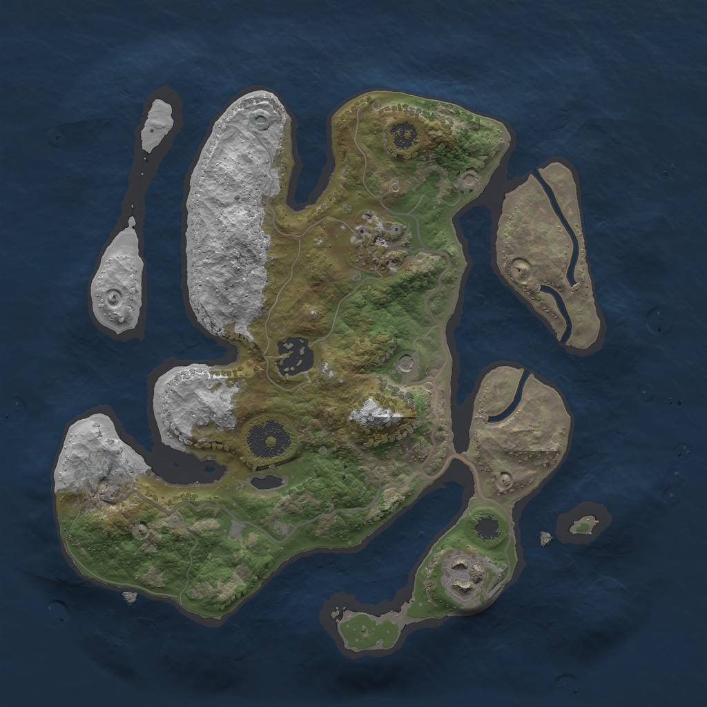 Rust Map: Procedural Map, Size: 2700, Seed: 3016, 6 Monuments