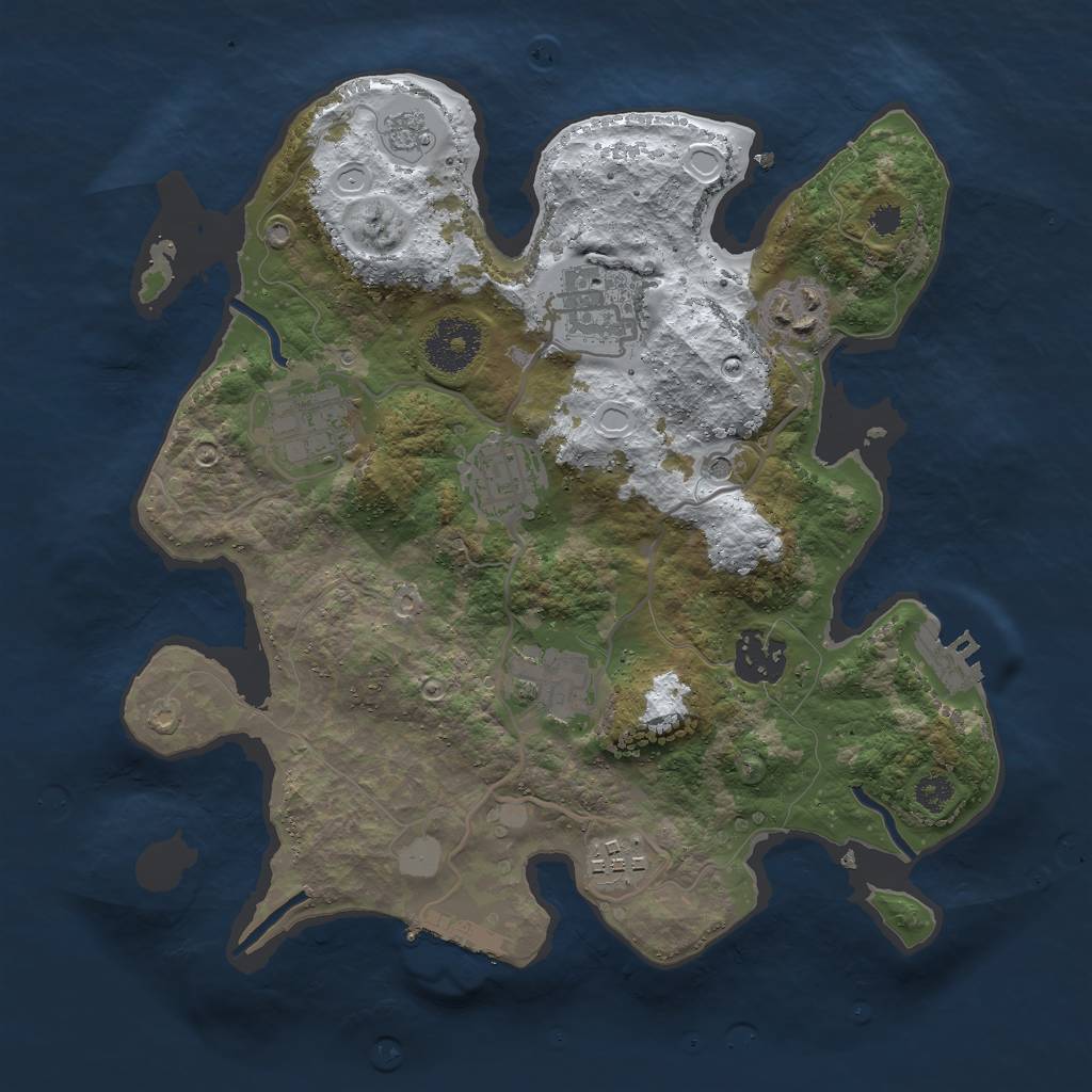 Rust Map: Procedural Map, Size: 3000, Seed: 62445748, 16 Monuments