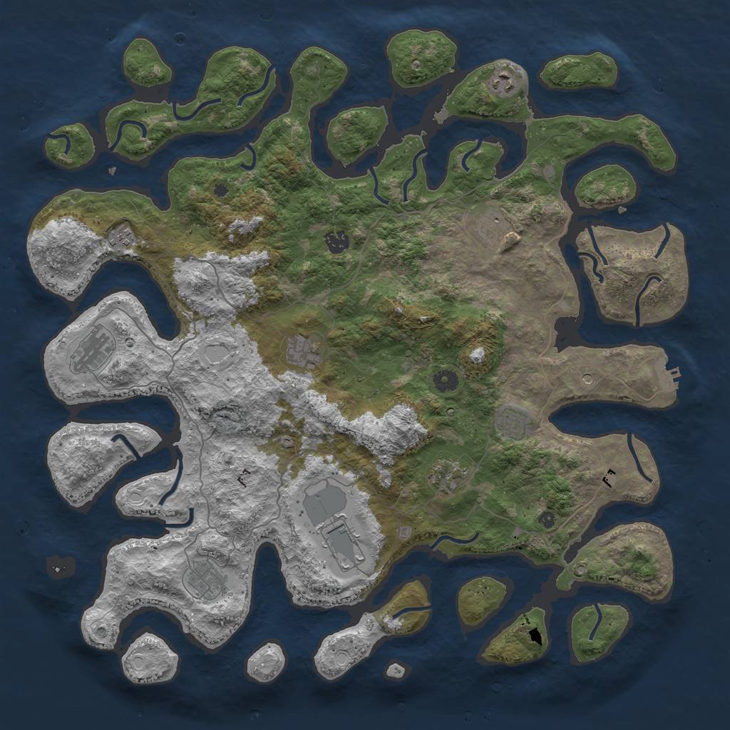 Rust Map: Procedural Map, Size: 4578, Seed: 1247, 20 Monuments